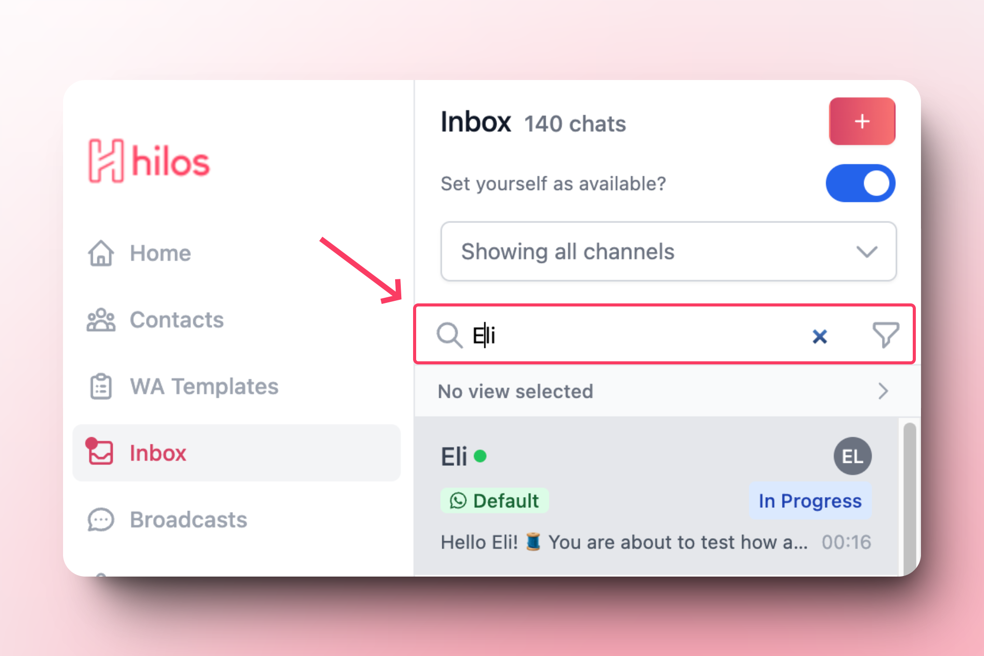 How to Find a Conversation - Hilos Docs